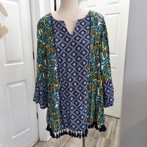 Ruby Rd top Multi Color V-neck Size 1X